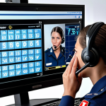 **A Swiss emergency dispatcher answering a call, with a screen displaying the emergency numbers 117, 118, and