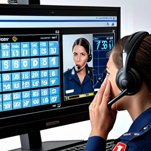 Home 11 **A Swiss emergency dispatcher answering a call, with a screen displaying the emergency numbers 117, 118, and