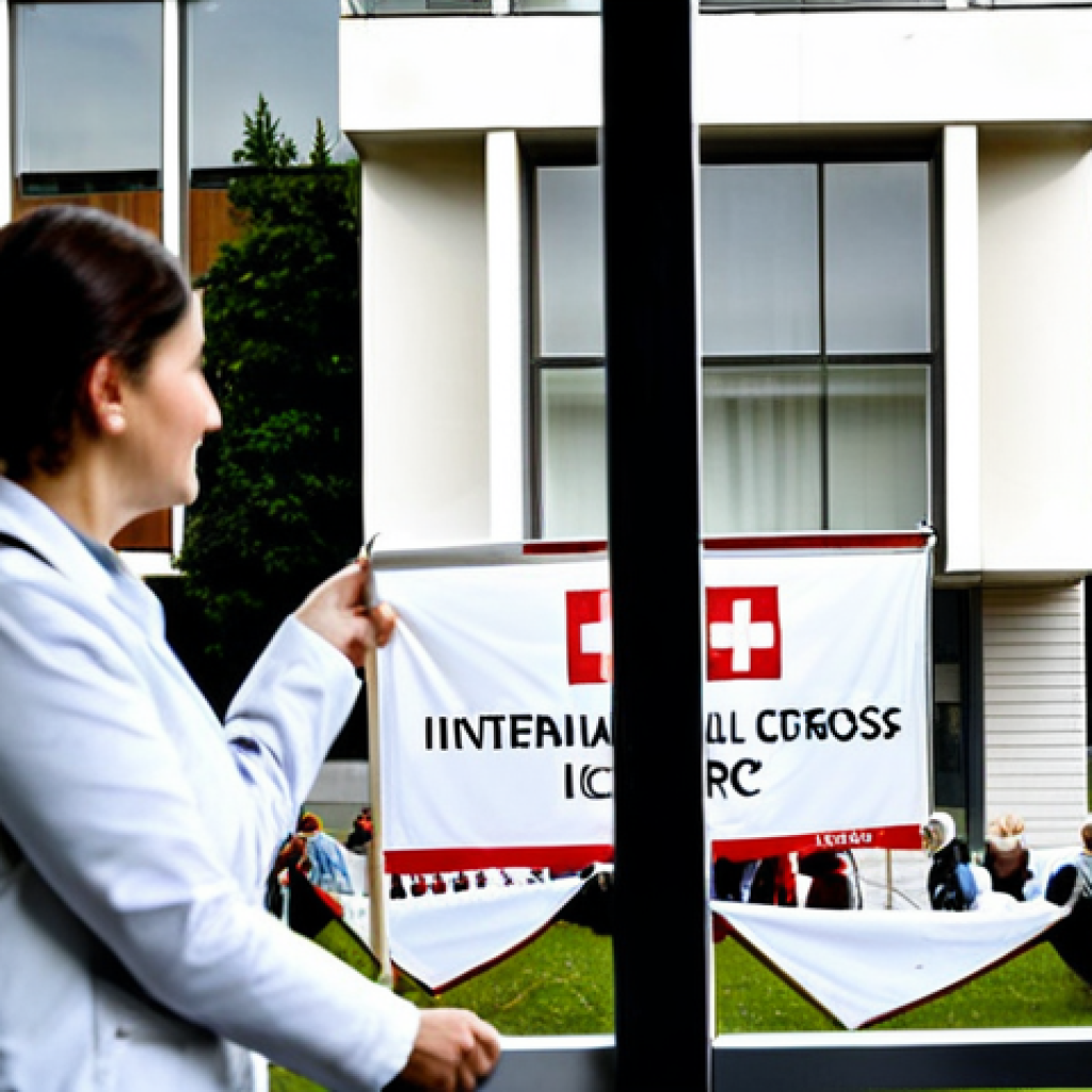 Swiss Humanitarian Aid**
"A bustling scene at the International Committee of the Red Cross (ICRC) headquarters in Geneva, Switzerland, showing staff coordinating aid efforts, fully clothed, appropriate content, safe for work, professional, modest attire, modern architecture in the background, perfect anatomy, correct proportions, well-formed hands, natural lighting, family-friendly."
**