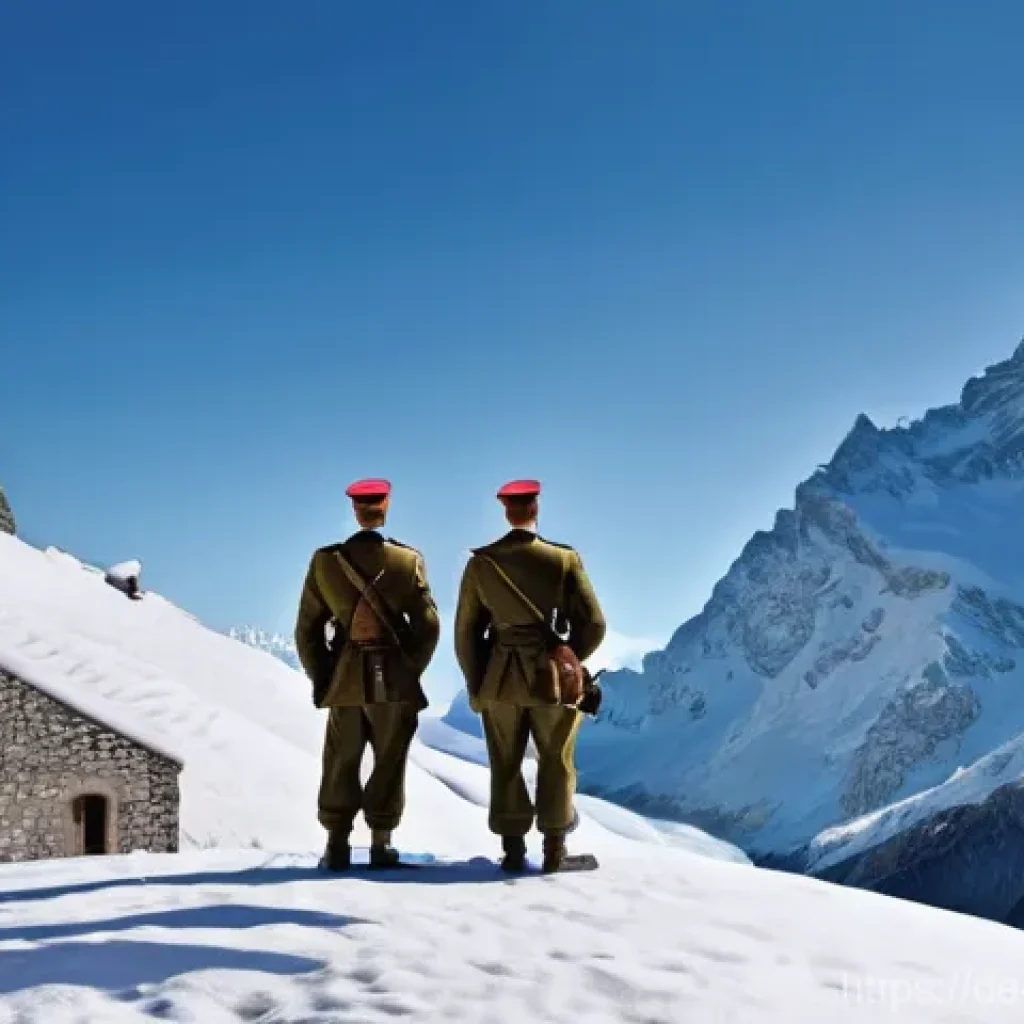 제2차 세계대전과 스위스의 역할 - **Prompt:** A group of vigilant Swiss soldiers in authentic World War II-era uniforms, fully equippe...