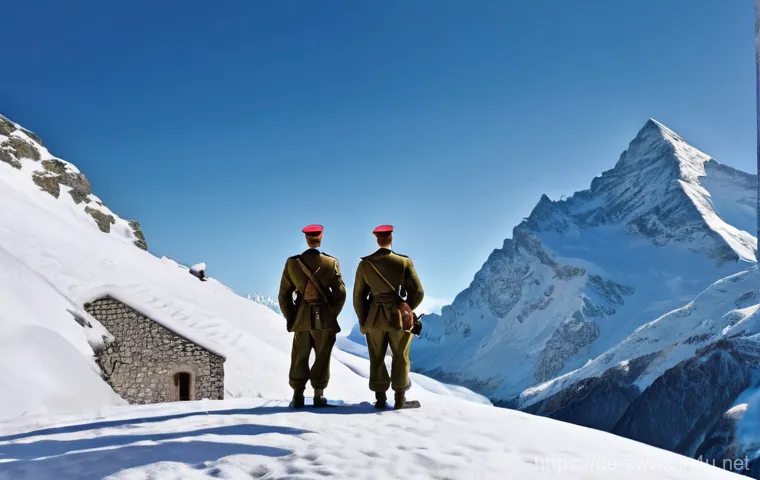 제2차 세계대전과 스위스의 역할 - **Prompt:** A group of vigilant Swiss soldiers in authentic World War II-era uniforms, fully equippe...