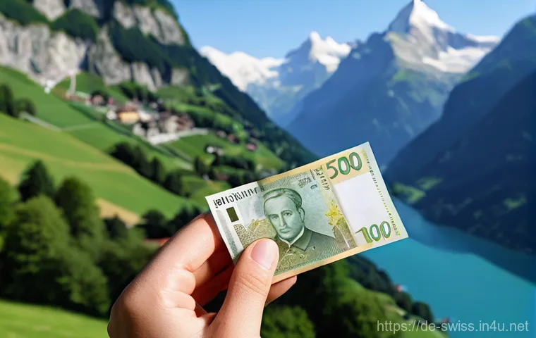 스위스에서 유로 vs 스위스 프랑 사용 - **Prompt 1: Majestic Swiss Alps and Francs in Hand**
A wide-angle, highly detailed shot of a bre...